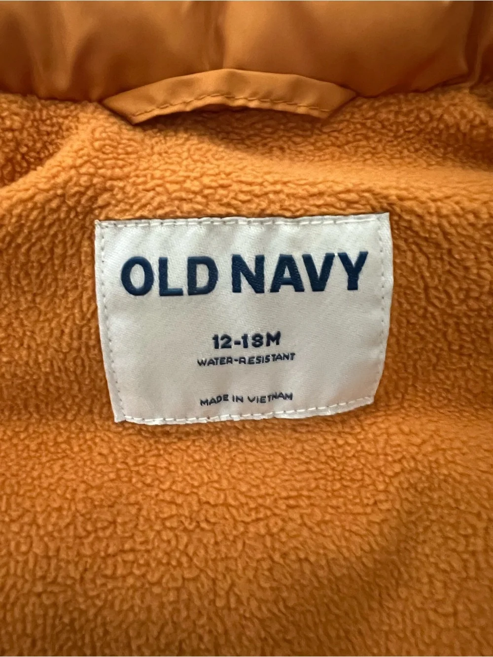 Old Navy 12-18m Kids Rust Orange Puffer Vest Fully lined with padding NWOT